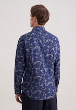 Slim Business Hemd Druck in Dunkelblau |  Seidensticker Onlineshop