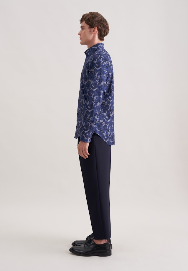 Slim Business Hemd Druck in Dunkelblau |  Seidensticker Onlineshop