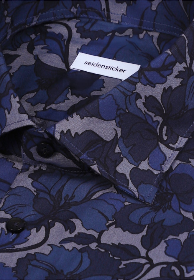 Slim Business Hemd Druck in Dunkelblau | Seidensticker Onlineshop