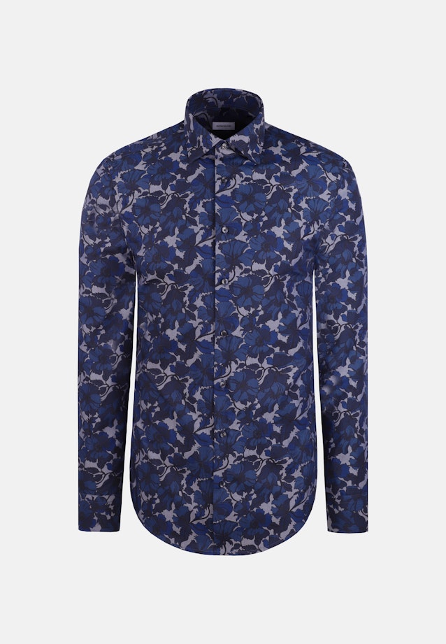 Slim Business Hemd Druck in Dunkelblau |  Seidensticker Onlineshop