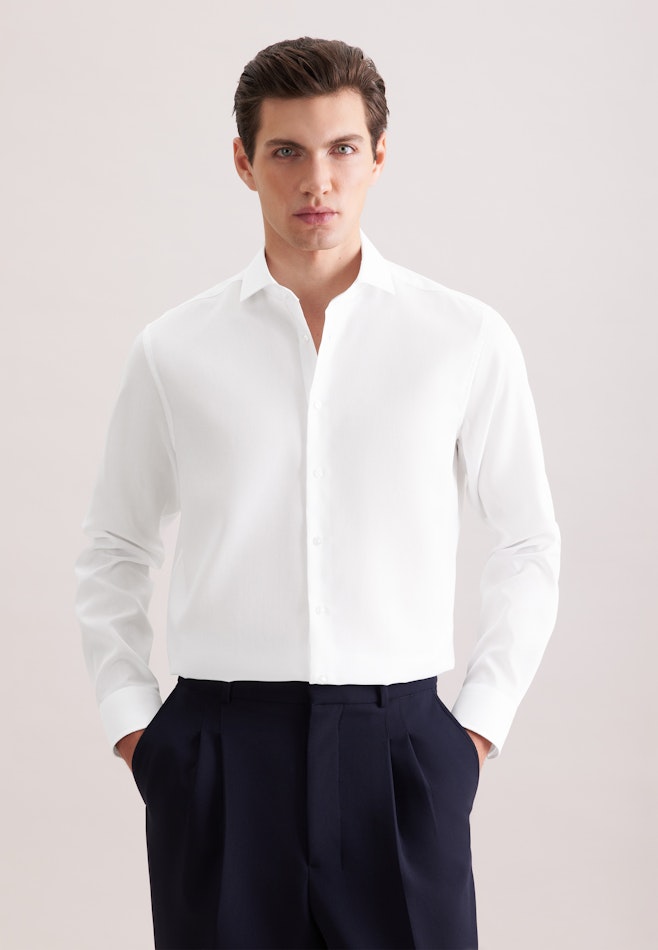 Regular Business Hemd Struktur in Weiß | Seidensticker Onlineshop