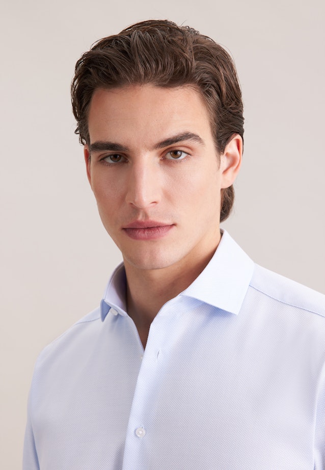 Regular Business Hemd Struktur in Mittelblau |  Seidensticker Onlineshop