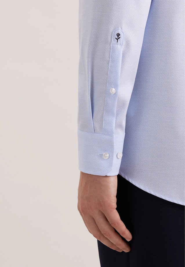 Regular Business Hemd Struktur in Mittelblau |  Seidensticker Onlineshop