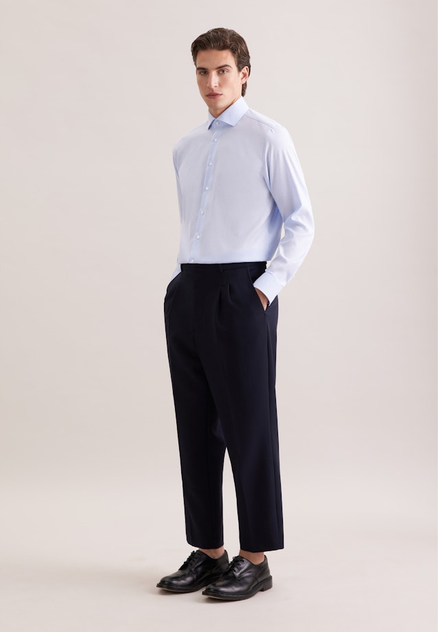 Regular Business Hemd Struktur in Mittelblau |  Seidensticker Onlineshop