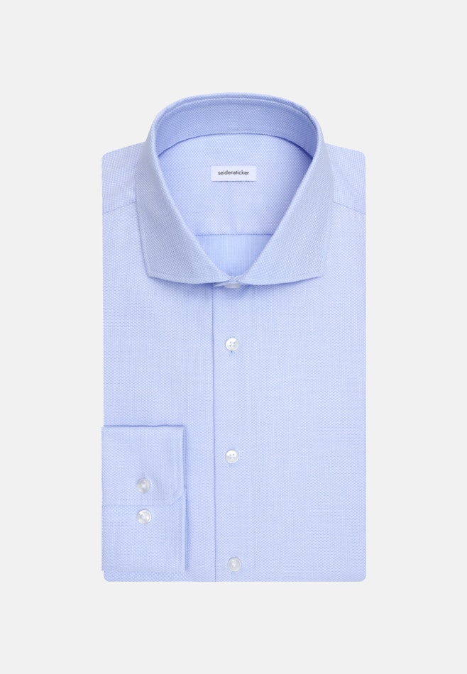 Regular Chemise d'affaires Structure dans Bleu Moyen | Boutique en ligne Seidensticker