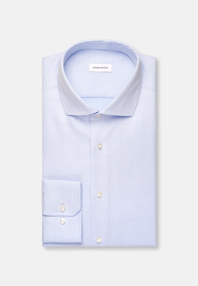 Regular Chemise d'affaires Structure dans Bleu Moyen | Boutique en ligne Seidensticker