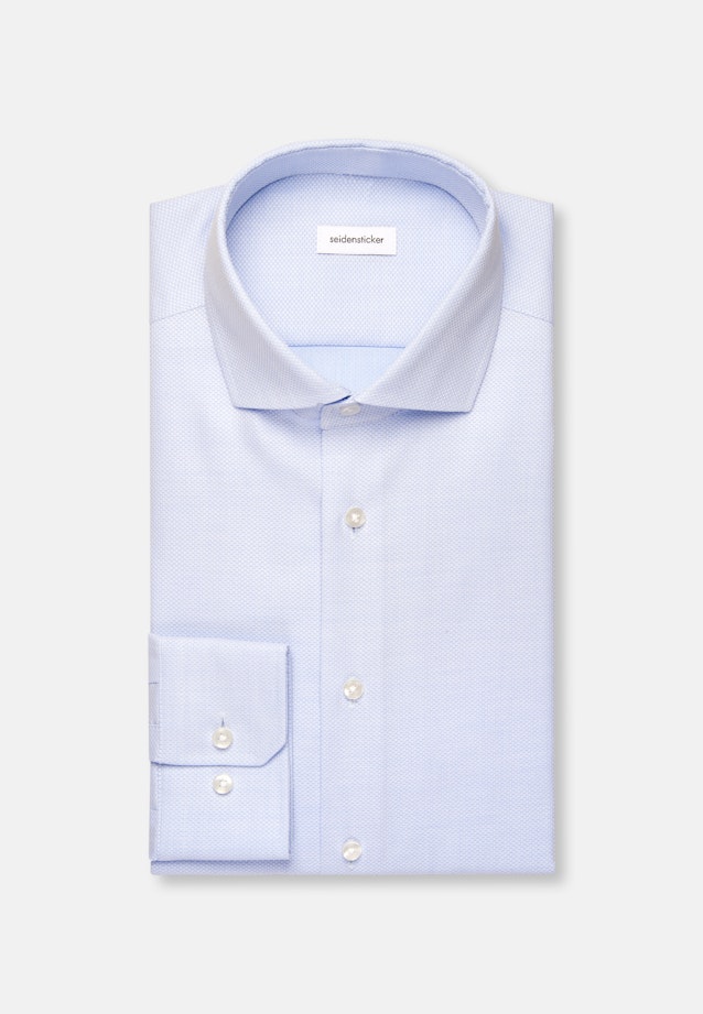 Regular Business Hemd Struktur in Mittelblau |  Seidensticker Onlineshop