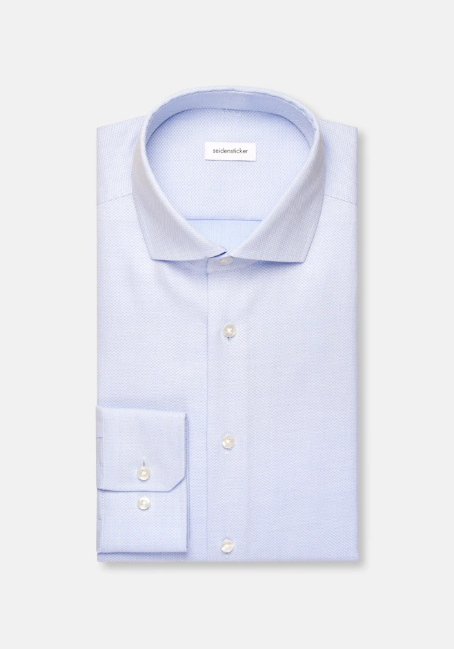 Regular Chemise d'affaires Structure dans Bleu Moyen | Boutique en ligne Seidensticker