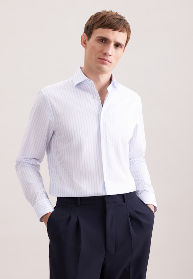 Regular Business shirt Stripes in Hellblau | Seidensticker online shop