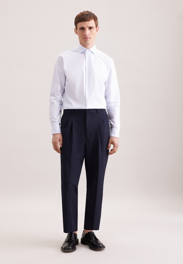 Regular Chemise d'affaires Rayures in Bleu Clair |  Seidensticker Onlineshop