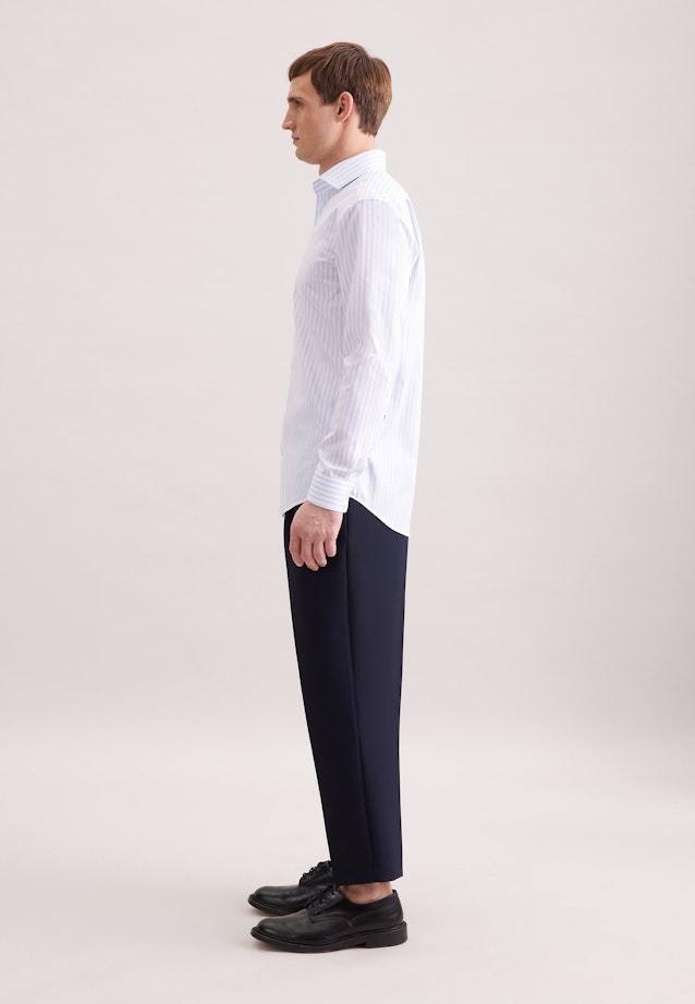 Regular Chemise d'affaires Rayures in Bleu Clair |  Seidensticker Onlineshop