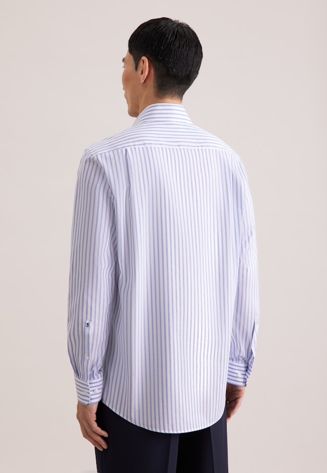 Regular Business Hemd Gestreift in Mittelblau |  Seidensticker Onlineshop