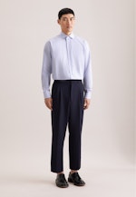 Regular Business Hemd Gestreift in Mittelblau |  Seidensticker Onlineshop