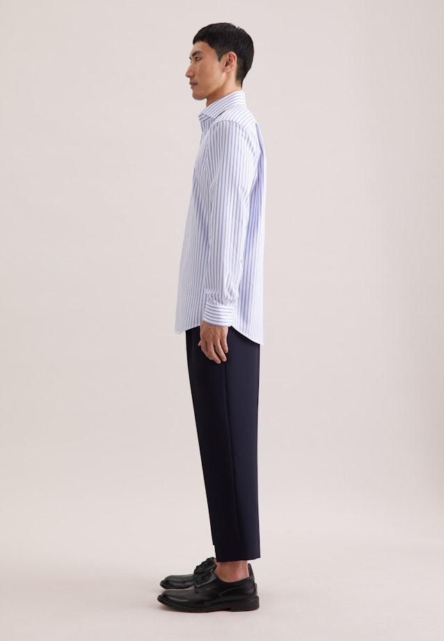Regular Business Hemd Gestreift in Mittelblau |  Seidensticker Onlineshop