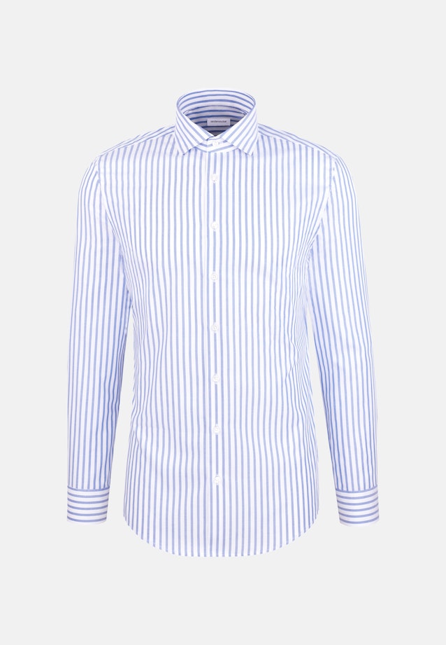 Regular Business Hemd Gestreift in Mittelblau |  Seidensticker Onlineshop