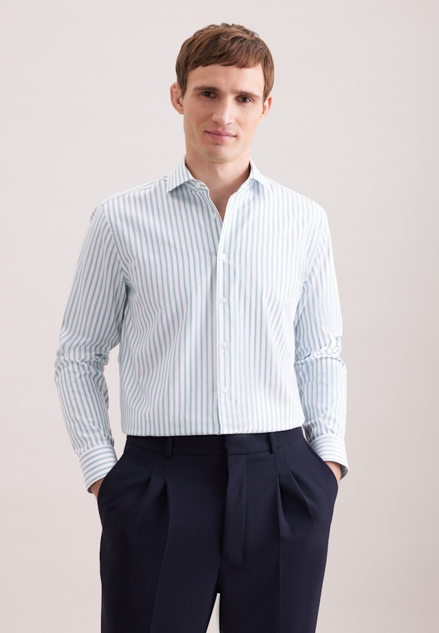 Regular Chemise d'affaires Rayures in Turquoise |  Seidensticker Onlineshop