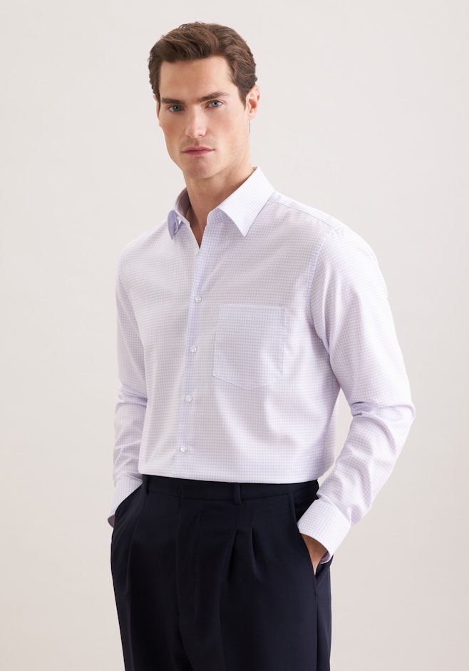 Regular Chemise d'affaires carreaux dans Rose Fuchsia | Boutique en ligne Seidensticker