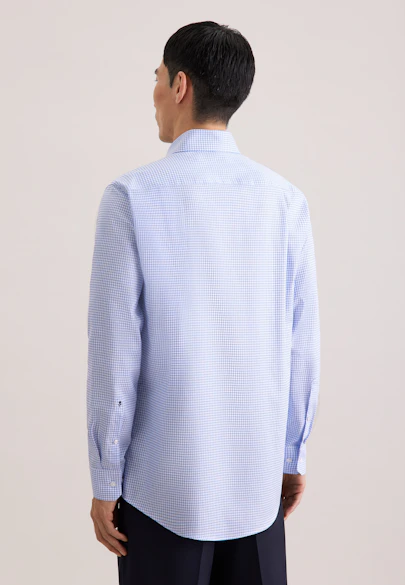 Regular Chemise d'affaires carreaux in Bleu Moyen |  Seidensticker Onlineshop