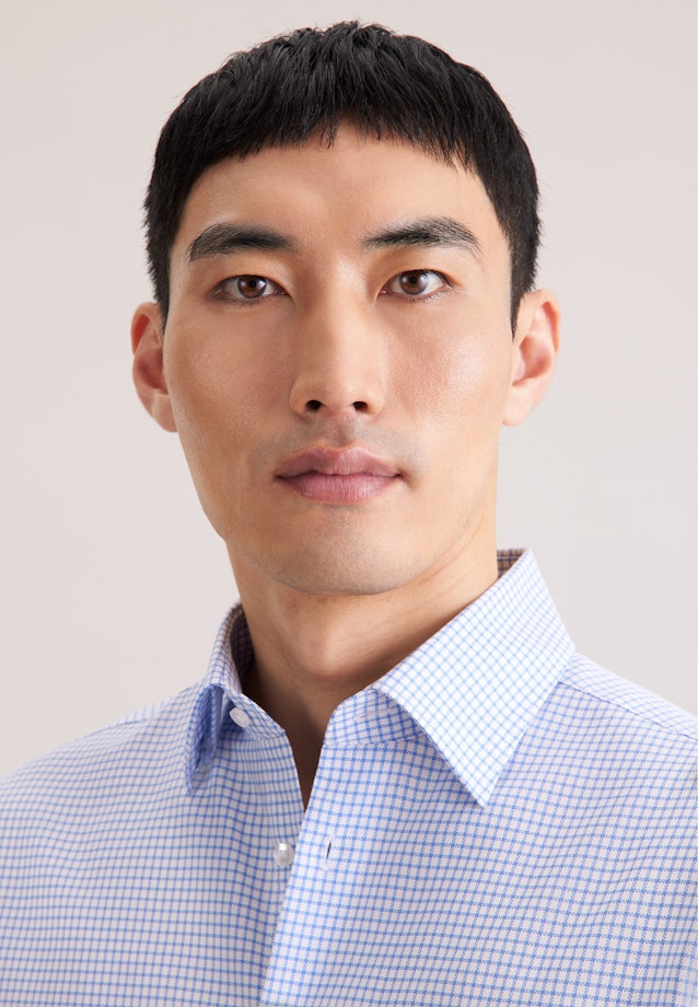 Regular Chemise d'affaires carreaux in Bleu Moyen |  Seidensticker Onlineshop