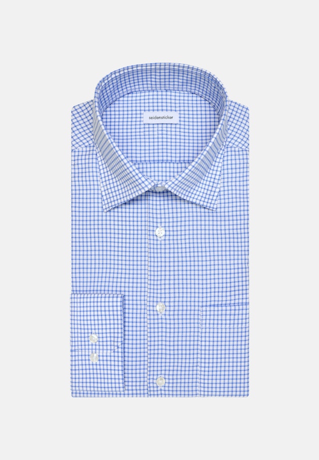 Regular Chemise d'affaires carreaux in Bleu Moyen |  Seidensticker Onlineshop