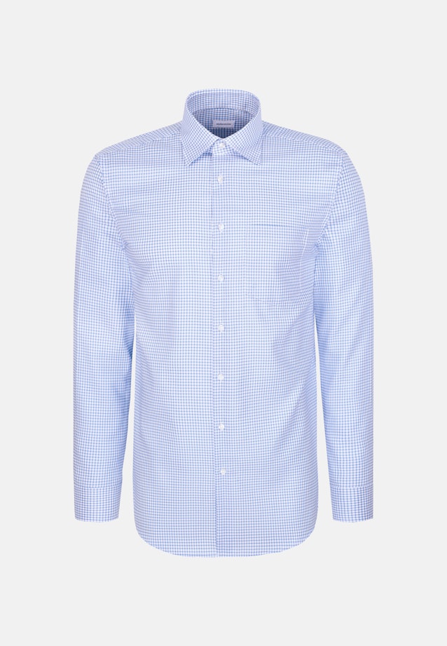 Regular Business Hemd Karo in Mittelblau |  Seidensticker Onlineshop