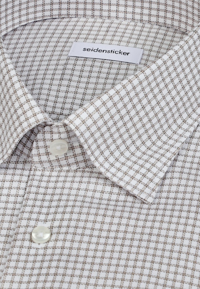 Regular Chemise d'affaires carreaux in Beige |  Seidensticker Onlineshop