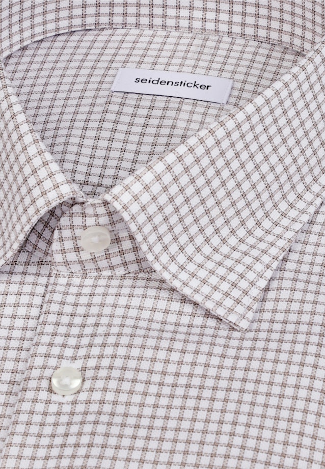Regular Business shirt Check in Beige |  Seidensticker Onlineshop