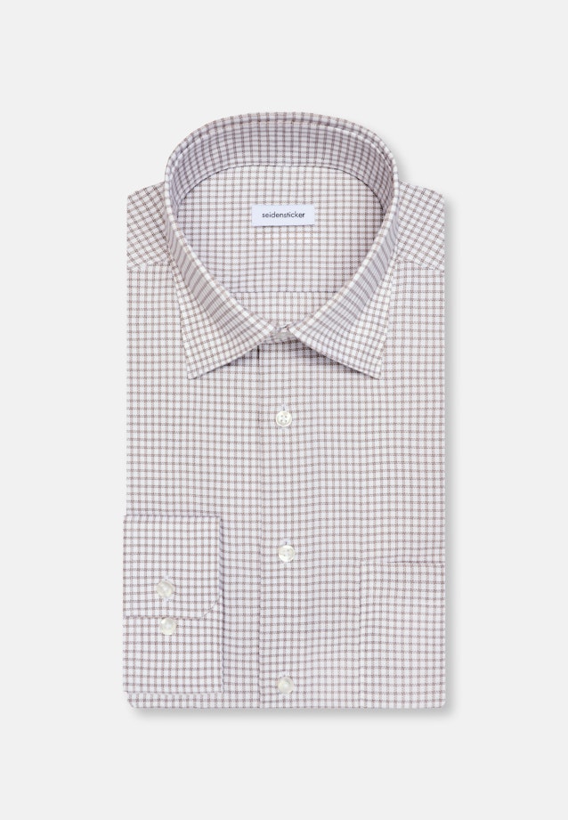 Regular Business shirt Check in Beige |  Seidensticker Onlineshop
