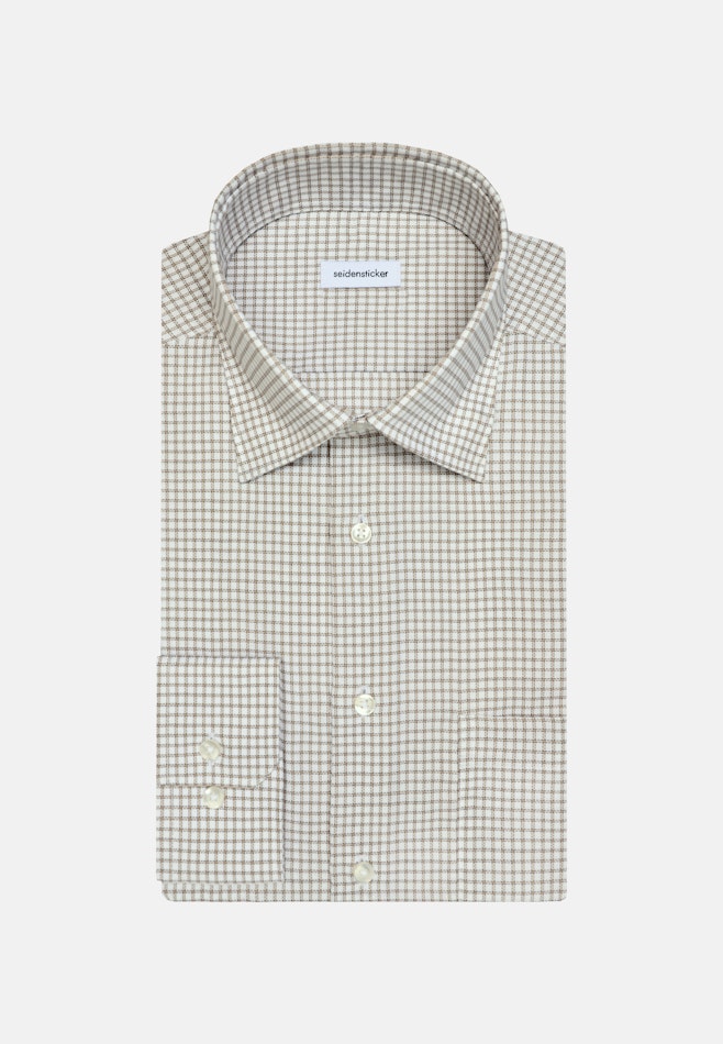 Regular Business Hemd Karo in Beige | Seidensticker Onlineshop