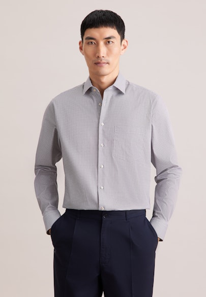 Regular Business shirt Print in Beige |  Seidensticker Onlineshop