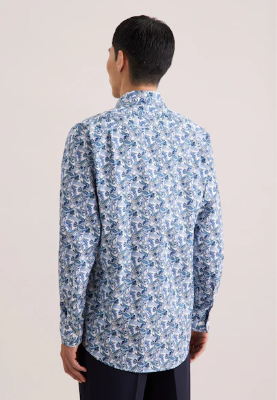 Regular Chemise d'affaires Imprimé in Turquoise | Seidensticker Onlineshop