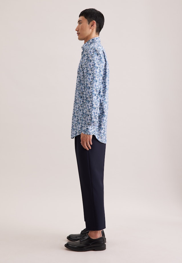 Regular Business Hemd Druck in Türkis |  Seidensticker Onlineshop