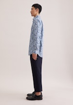 Regular Business Hemd Druck in Türkis |  Seidensticker Onlineshop