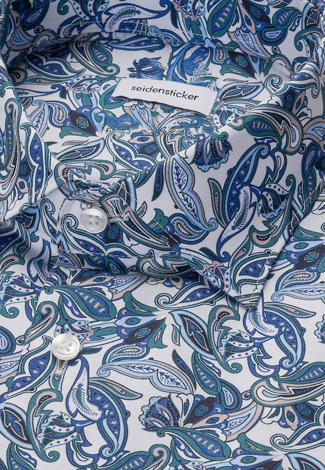 Regular Business Hemd Druck in Türkis |  Seidensticker Onlineshop