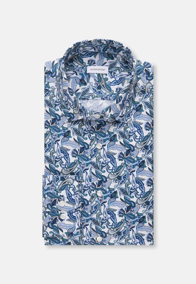 Regular Business Hemd Druck in Türkis |  Seidensticker Onlineshop