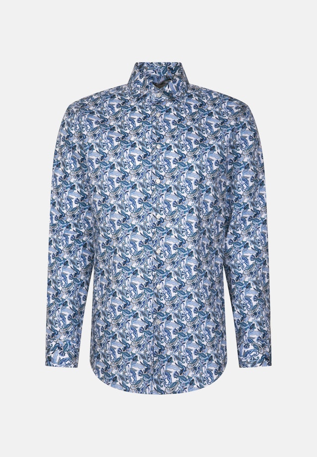 Regular Business Hemd Druck in Türkis |  Seidensticker Onlineshop