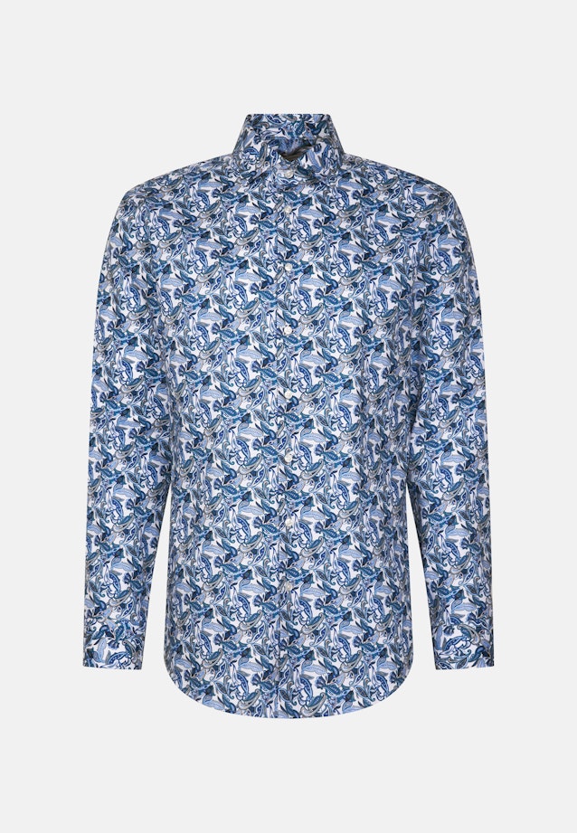 Regular Business Hemd Druck in Türkis |  Seidensticker Onlineshop