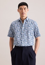 Regular Business shirt Print in Türkis |  Seidensticker Onlineshop