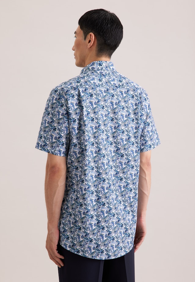 Regular Business shirt Print in Türkis |  Seidensticker Onlineshop