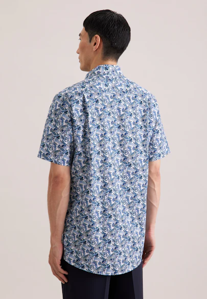 Regular Chemise d'affaires Imprimé in Turquoise | Seidensticker Onlineshop