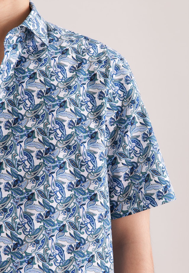 Regular Business shirt Print in Türkis |  Seidensticker Onlineshop