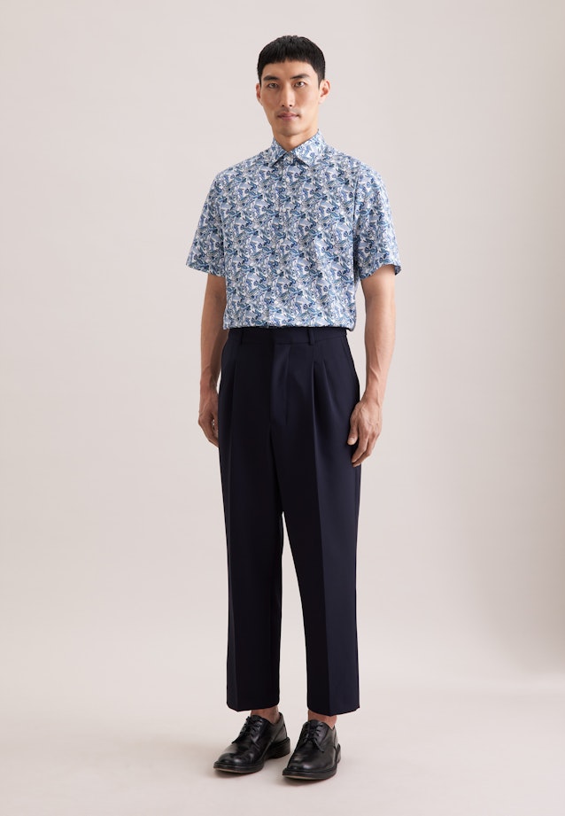 Regular Business shirt Print in Türkis |  Seidensticker Onlineshop