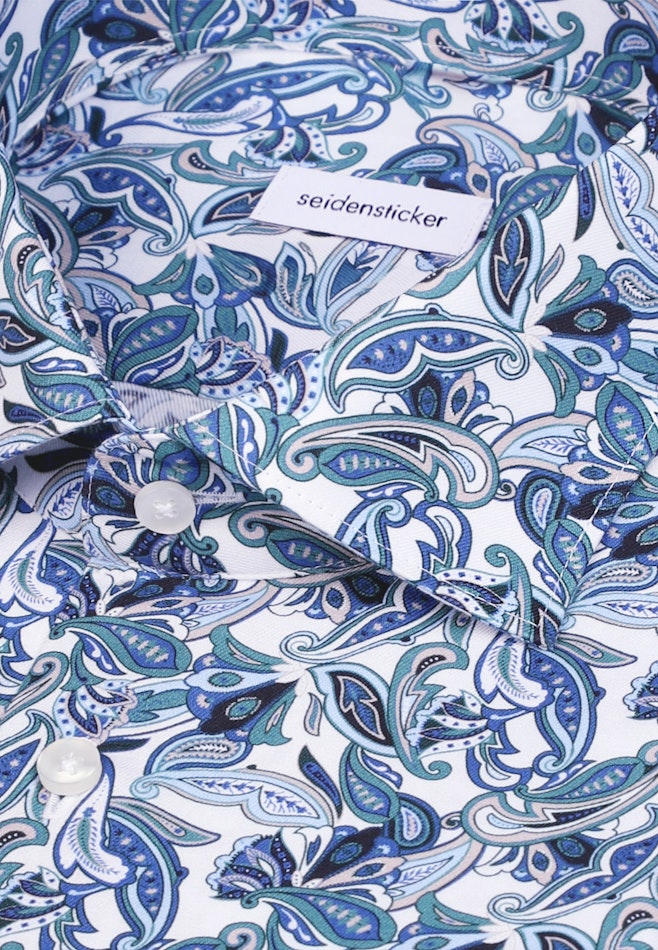 Regular Business Hemd Druck in Türkis | Seidensticker Onlineshop