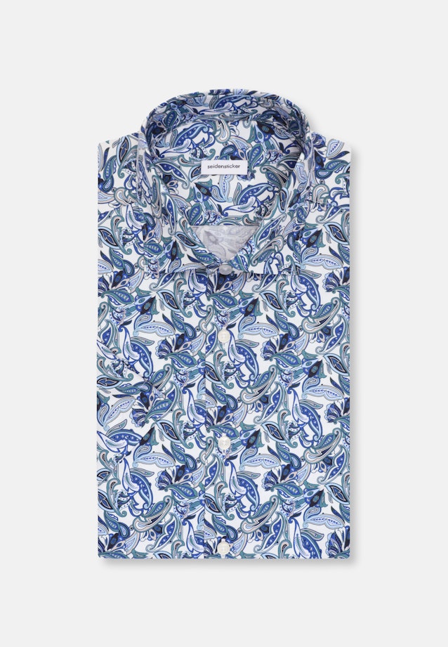 Regular Business Hemd Druck in Türkis |  Seidensticker Onlineshop