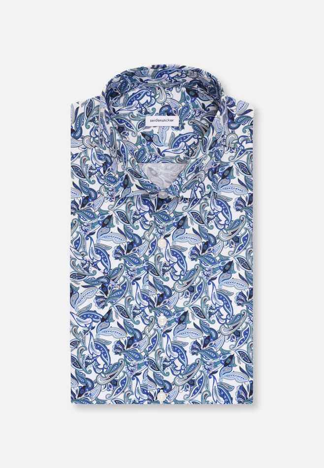 Regular Business Hemd Druck in Türkis | Seidensticker Onlineshop