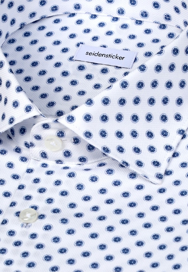 Shaped Business shirt Print in Mittelblau | Seidensticker online shop