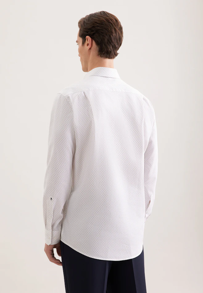 Regular Business Hemd Druck in Beige | Seidensticker Onlineshop