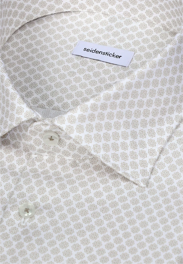 Regular Business Hemd Druck in Beige |  Seidensticker Onlineshop