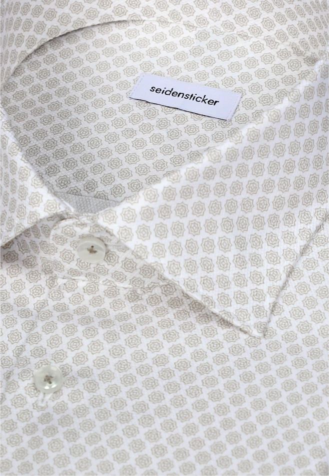 Regular Business Hemd Druck in Beige | Seidensticker Onlineshop