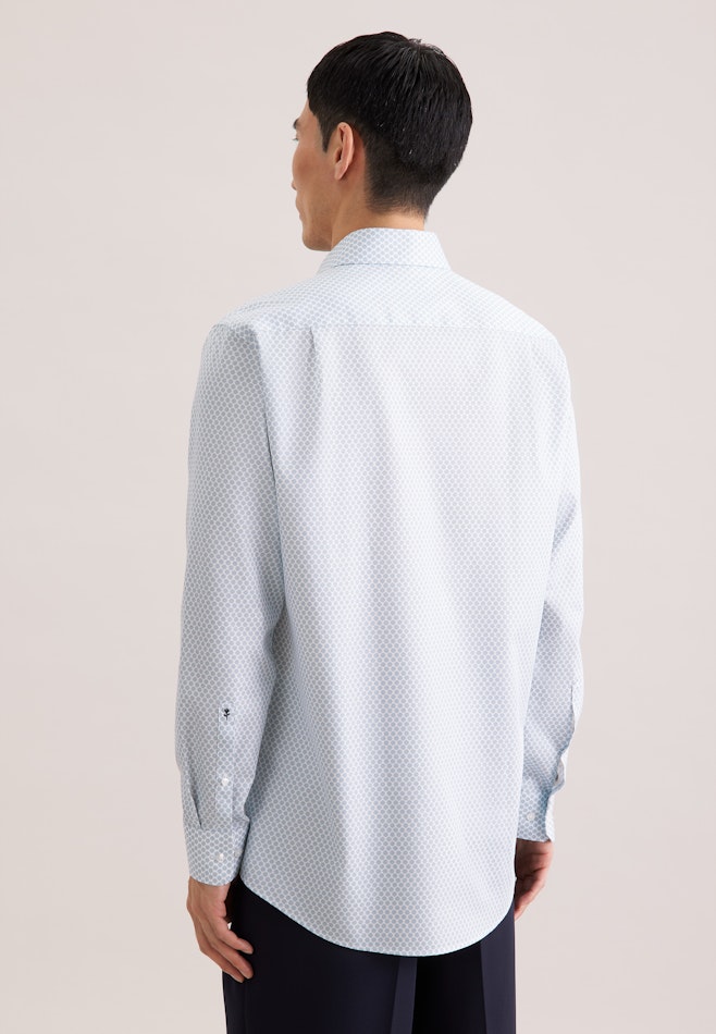 Regular Business shirt Print in Türkis | Seidensticker online shop